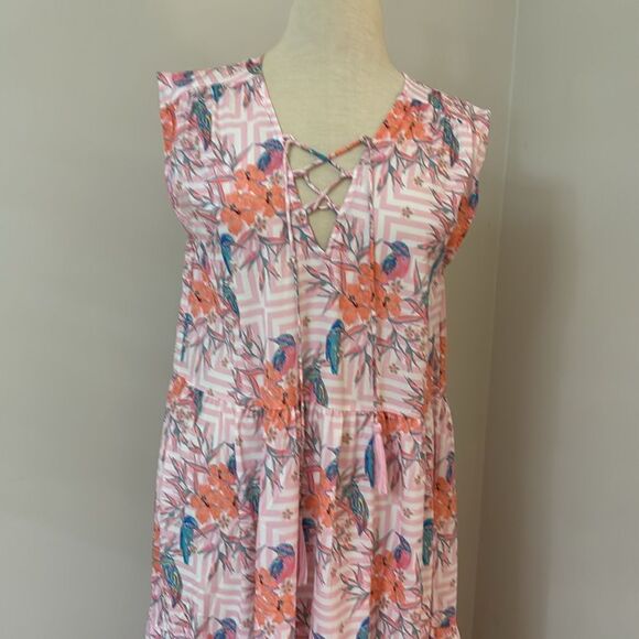 NWT AMERICA & BEYOND Hummingbird Print Maxi Dress M - Picture 5 of 13